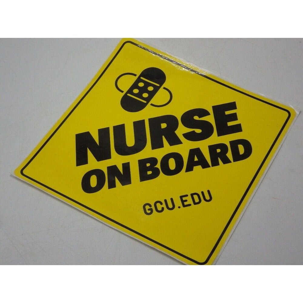 Nurse On Board Safety Vinyl Decal Sign Outdoor Car window Sticker GCU
